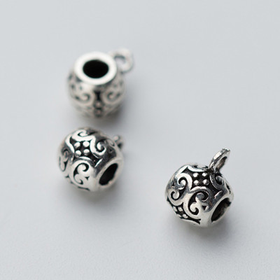 Charm bạc hình trụ xỏ ngang để gắn charm treo - Ngọc Quý Gemstones
