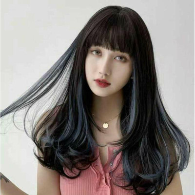 tóc giả nữ móc light xanh cao cấp