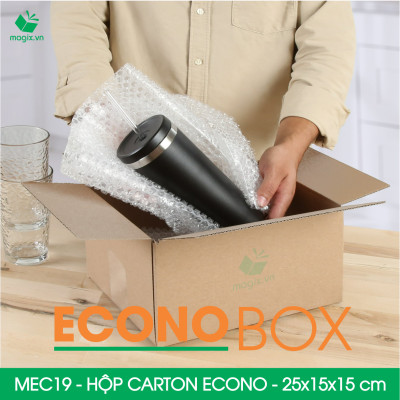 MEC19 - 25x15x15 cm - Combo 20 thùng hộp carton trơn siêu tiết kiệm ECONO