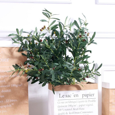 Cành Oliu giả - dài 95cm - 10 nhánh - 8 quả - Cây giả, hoa lụa trang trí nhà cửa