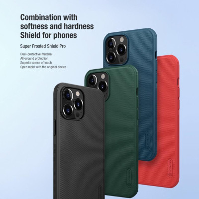 Ốp lưng Nillkin Super Frosted Shield Pro cho iPhone 13 Pro Max / 13 Pro / 13  mỏng chống dấu vân tay và sốc - Hàng Chính Hãng