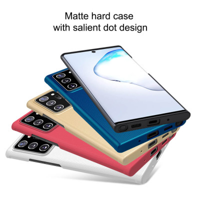 Ốp Lưng Samsung Galaxy Note 20 Ultra chống sốc hiệu Nillkin Super Frosted Shield mặt lưng nhung mịn bám tay (Đính kèm giá đỡ hoặc miếng dán từ tính) - Hàng Chính Hãng