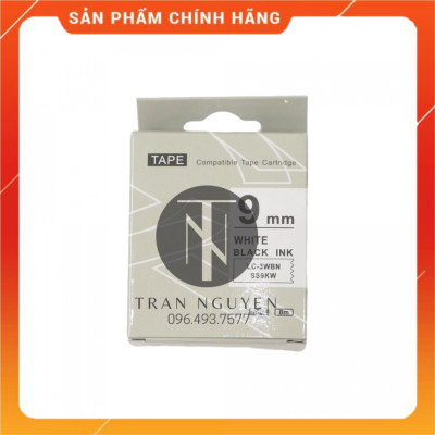 [Combo 5 cuộn] Nhãn in Tepra SS12KW (LC-4WBN) - Chữ đen nền trắng 12mm x 8m - Hàng nhập khẩu