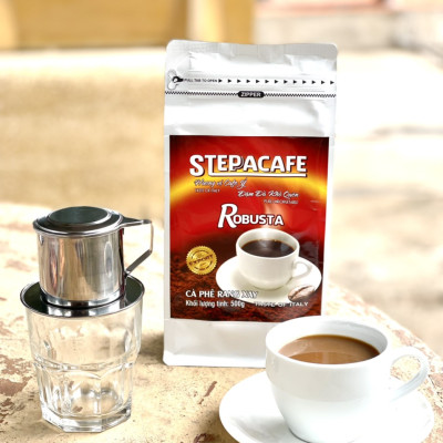 STEPPACAFE-Cà phê Robusta xay sẵn 100% nguyên chất - Túi 500g