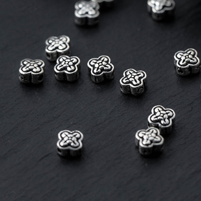 Combo 3 cái charm bạc họa tiết hoa xỏ ngang - Ngọc Quý Gemstones
