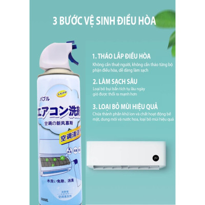 Bình Xịt Vệ Sinh Điều Hòa Quạt Hơi Nước Vệ Sinh Máy Lạnh Dung Tích 500ml Hương Thương Dễ Chịu An Toàn Tiện Lợi