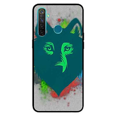 Ốp Lưng in cho Realme 5 Mẫu Chú Sói Nền Xám - Hàng Chính Hãng