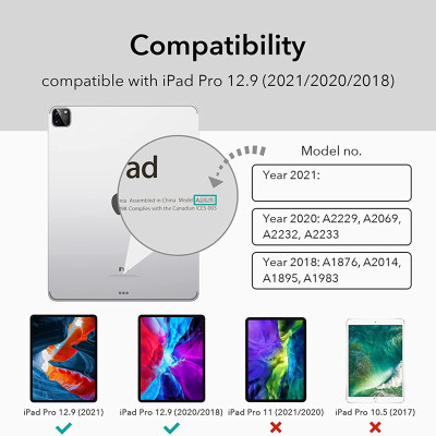 Bao Da Dành Cho iPad Pro 11 inch 2021/2022 và iPad Pro 12.9 inch 2021/2022 ESR Rebound Magnetic Slim Case - Hàng Nhập Khẩu