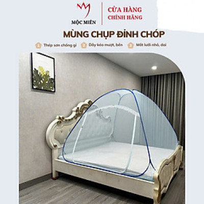 Màn chụp , Mùng chụp tự bung đỉnh chóp cao cấp Mộc Miên ( hình thật ) 
