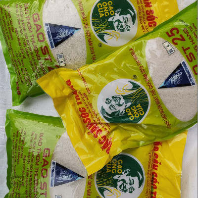 Combo 2 Sản Phẩm Gạo ST25 Túi 5Kg - Gạo Ông Cua, Đặc Sản Sóc Trăng