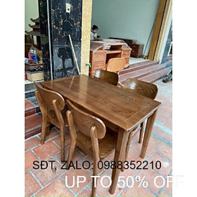 Bàn ăn gỗ sồi xám