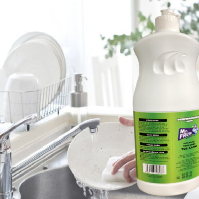 Combo 2 chai Nước rửa bát đậm đặc Mr.fresh Hương trà xanh 800ml