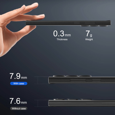 Ốp lưng nhám chống sốc siêu mỏng 0.3mm cho Samsung Galaxy S23 Ultra hiệu Memumi có gờ bảo vệ camera - Hàng nhập khẩu