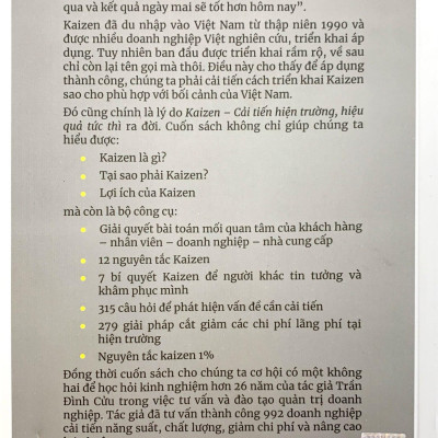Kaizen - Cải Tiến Hiện Trường, Hiệu Quả Tức Thì - Thực Hành Kaizen Trong Doanh Nghiệp Việt