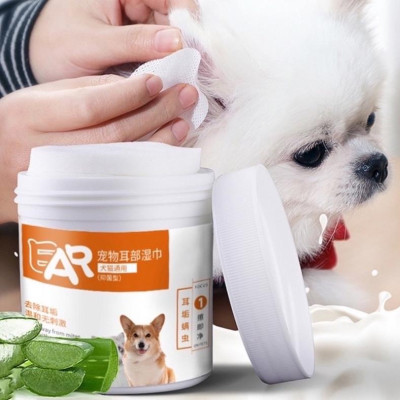 Khăn Ướt Lau Mắt Lau Tai Chiết Xuất Từ Nha Đam An Toàn Cho Chó Mèo Hộp 130 Miếng