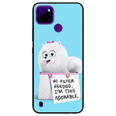 Ốp lưng dành cho Realme C21Y - C25Y mẫu Cún Trắng Đeo Bảng