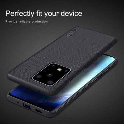 Ốp Lưng Sần chống sốc cho Samsung Galaxy S20 Ultra hiệu Nillkin Super Frosted Shield (Đính kèm giá đỡ hoặc miếng dán từ tính) - Hàng Chính Hãng