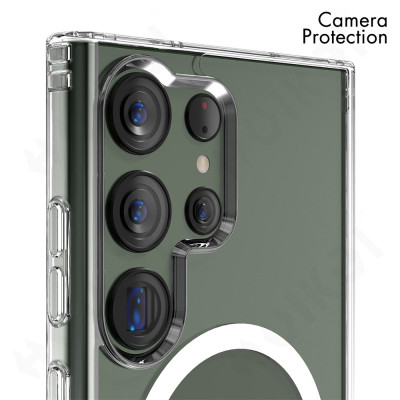 ốp lưng Magnetic cho Samsung Galaxy S24 Ultra / S23 Plus / S24Ultra / 23Ultra 5G hiệu HOTCASE Ultra Crystal Clear - thiết kế trong suốt, chống sốc chống va đập - Hàng nhập khẩu
