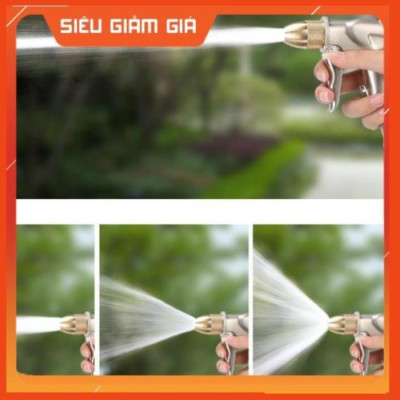 Bộ dây vòi xịt nước rửa xe, tưới cây . tăng áp 3 lần, loại 7m, 10m 206701-1 đầu đồng,cút, +tặng móc khoá