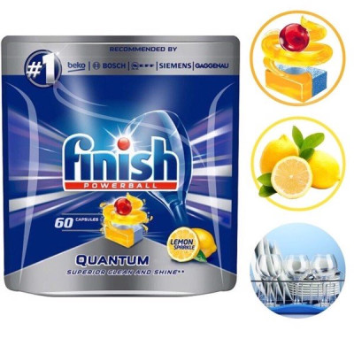 Viên rửa chén bát Finish Quantum 60 viên/túi