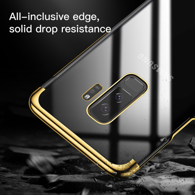 Ốp lưng Silicone cứng chống vân tay trong suốt viền si Crome màu Baseus Glitter Case cho Samsung Galaxy S9 S9Plus  (Hàng chính hãng)