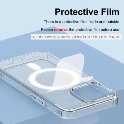 Ốp lưng sạc từ tính nam châm trong suốt cho iPhone 13 / 13 Pro / 13 Pro Max hiệu HOTCASE Magnetic - trang bị đệm khi 4 góc, Viền TPU chống sốc, lưng PC chống ố vàng - Hàng nhập khẩu