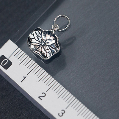 Combo 3 cái charm bạc hình lá sen treo - Ngọc Quý Gemstones