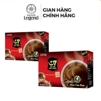 Combo 2 Hộp Cà Phê Hòa Tan G7 Trung Nguyên – G7 Đen – Hộp 15 Gói – Cà Phê Đen Thuần, Không Đường, Vị Mạnh