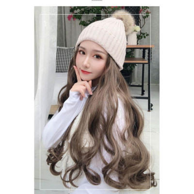Tóc giả mũ len xoăn cao cấp
