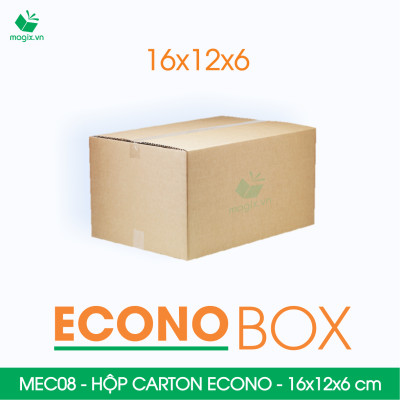 MEC08 - 16x12x6 cm - Combo 60 thùng hộp carton trơn siêu tiết kiệm ECONO