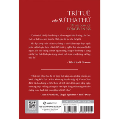 Trí Tuệ Của Sự Tha Thứ (Đức Đạt Lai Lạt Ma) - Bìa mềm