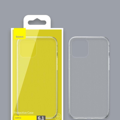 Ốp lưng trong suốt Baseus Simple Case dùng cho iPhone 12 mini / iPhone 12 / iPhone 12 Pro / iPhone 12 Promax (Ultra Slim, High Transparent, Soft TPU Silicone)_ Hàng Nhập Khẩu