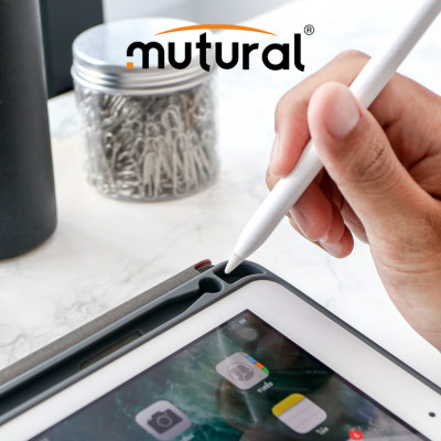 Bao da iPad pro 11 inh 2018 hiệu Mutural có khay để bút_ Màu đen_ hàng nhập khẩu