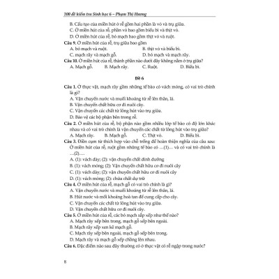 Sách - 100 Đề Kiểm Tra Sinh Học Lớp 6 - Khang Việt Book