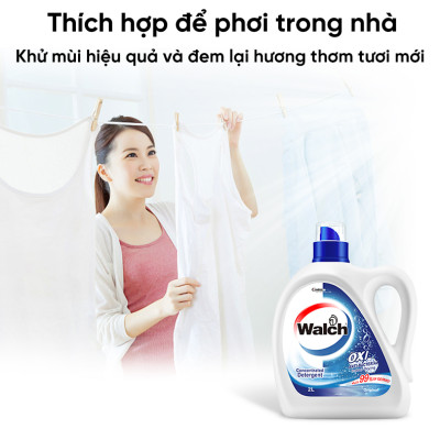 Nước giặt Walch đậm đặc siêu tiết kiệm, kháng khuẩn, khử mùi, tiêu diệt mạt bụi 99%, thích hợp cửa trên và cửa trước(Túi 2L+Chai 3L)