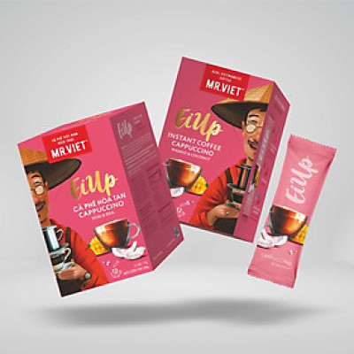 EiUp Cà Phê Hoà Tan Cappuccino Xoài Dừa hộp 12 gói