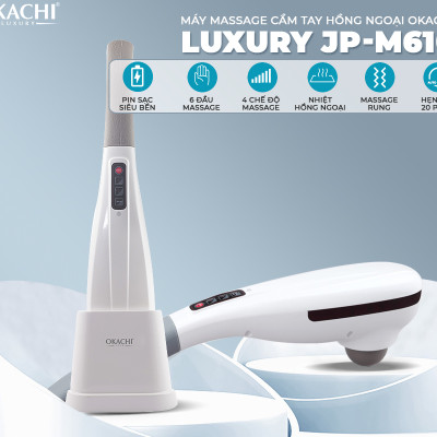 Máy massage cầm tay hồng ngoại OKACHI LUXURY JP-M610 (Trắng)