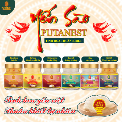 Yến chưng Kids PUTANEST hộp quà tặng cao cấp 12 hũ 70ml tăng đề kháng ăn ngủ ngon bé khỏe mạnh