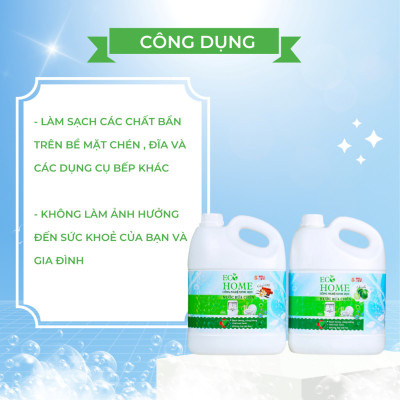 Nước Rửa Chén Công Nghệ Sinh Học ECOHOME 3.6kg Chiết Xuất Chanh Quế Giúp Sạch Vi Khuẩn Bám Bẩn Trên Chén Đĩa