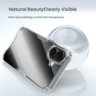 Ốp lưng dành cho iPhone 16 Pro Max, iPhone 16 Pro, iPhone 16 Plus, iPhone 16 hiệu NILLKIN Nature TPU Pro trong suốt chống sốc cao cấp - Hàng chính hãng.