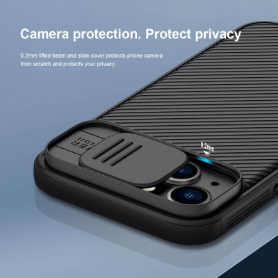Ốp lưng maqsafe chống sốc cho iPhone 14 Plus (6.7 inch) bảo vệ Camera hiệu Nillkin Camshield Pro chống sốc cực tốt, chất liệu cao cấp, có khung & nắp đậy bảo vệ Camera - hàng nhập khẩu