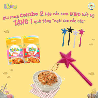 Rắc cơm Nấm hương nướng rong biển 27g iKiro (6 gói)