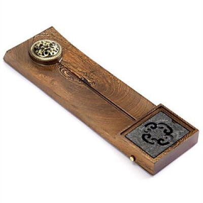 Khay trà đơn giản, dùng để thoát nước tự động - Gỗ Mun và đá đen