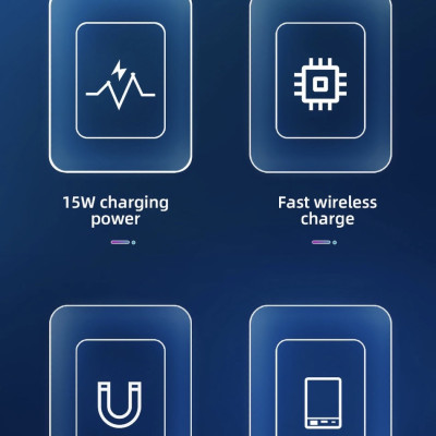 Sạc Wiwu M14 Magnetic Wireless 15W dành cho Smart Phone, Android Hỗ Trợ Bộ Sạc Không Dây 15W - Hàng Chính Hãng