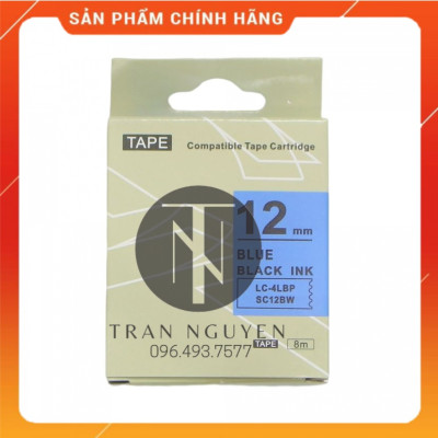 Nhãn in Tepra SC12BW (LC-4LBP) - Chữ đen nền dương 12mm x 8m - Hàng nhập khẩu