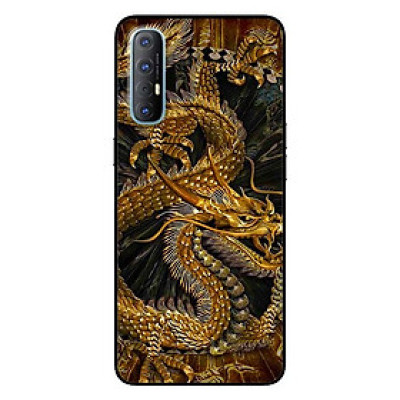 Ốp lưng dành cho Oppo Reno 3 Pro mẫu Rồng Nền Đen