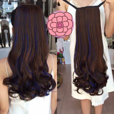 Tóc giả cột line xanh dương cao cấp