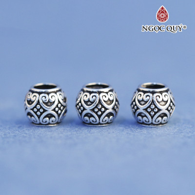 Charm hạt họa tiết trái tim - Ngọc Quý Gemstones