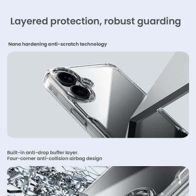 Ốp lưng dành cho iPhone 16 Pro Max, iPhone 16 Pro, iPhone 16 Plus, iPhone 16 hiệu NILLKIN Nature TPU Pro trong suốt chống sốc cao cấp - Hàng chính hãng.