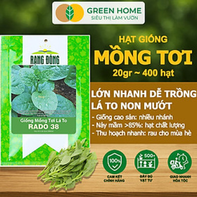 Hạt Giống Rau Mồng Tơi Greenhome, Gói 20g~400 hạt, Dễ Trồng Quanh Năm, Nảy Mầm Cao, Thu Hoạch Nhanh, Năng Suất Cao R11